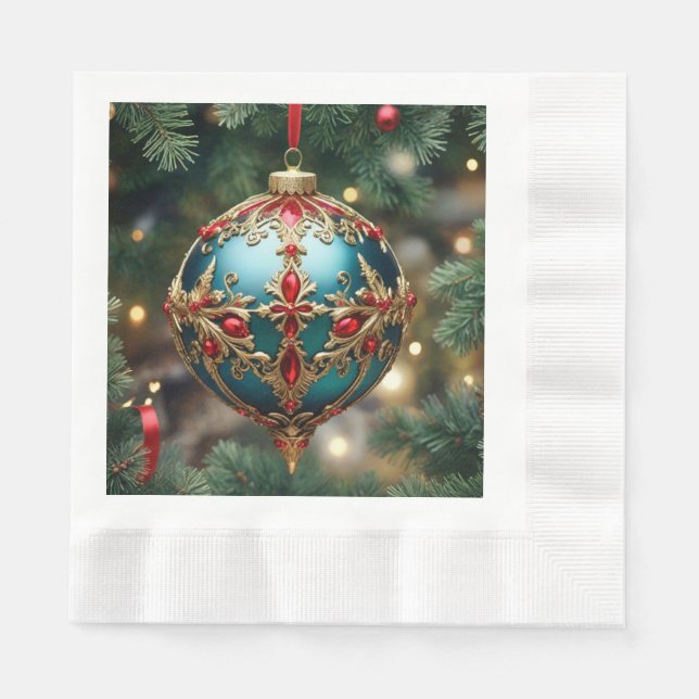 Guardanapo De Papel Enfeite de Natal Sofisticado (Frente)
