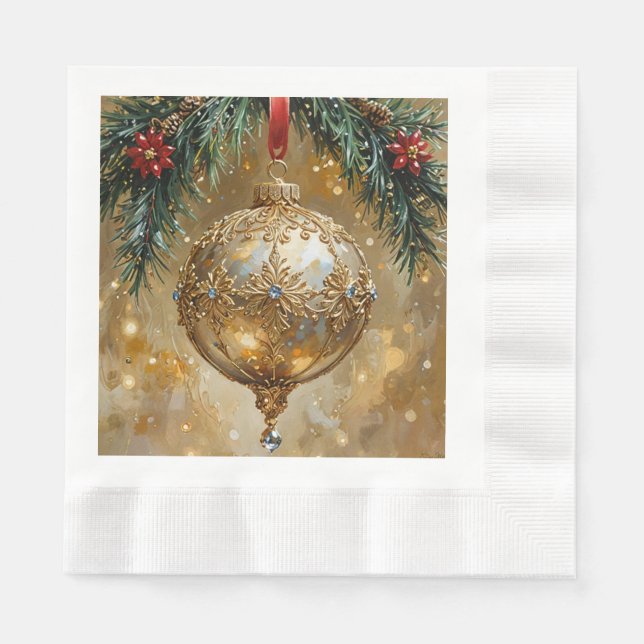 Guardanapo De Papel Enfeite de Natal Sofisticado (Frente)