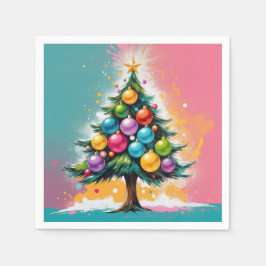 Guardanapo De Papel Enfeites Coloridos Superdimensionados de Natal Pop