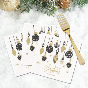 Guardanapo De Papel Enfeites de natal Chic Black e Dourados