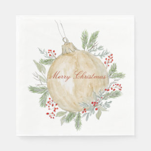 Guardanapo De Papel Enfeites de natal Dourado de Aquarela