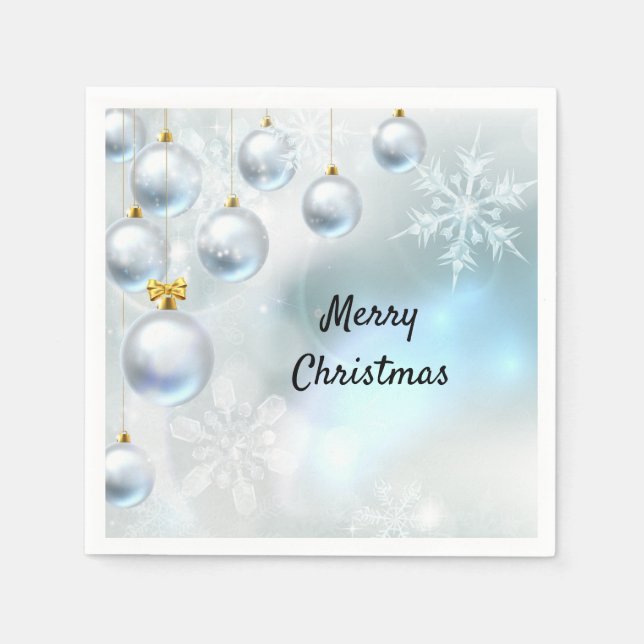 Guardanapo De Papel enfeites de natal e flocos de neve (Frente)