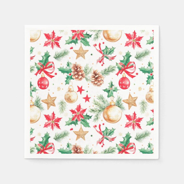 Guardanapo De Papel Enfeites de natal festivos (Frente)