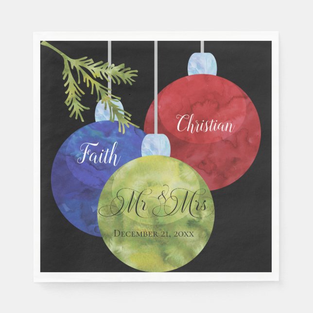 Guardanapo De Papel Enfeites de natal, Sr. e Sra. Wedding (Frente)