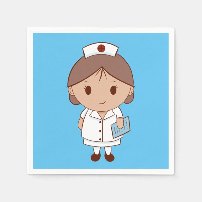 Guardanapo De Papel Enfermeira de Cartoons Bonita (Frente)