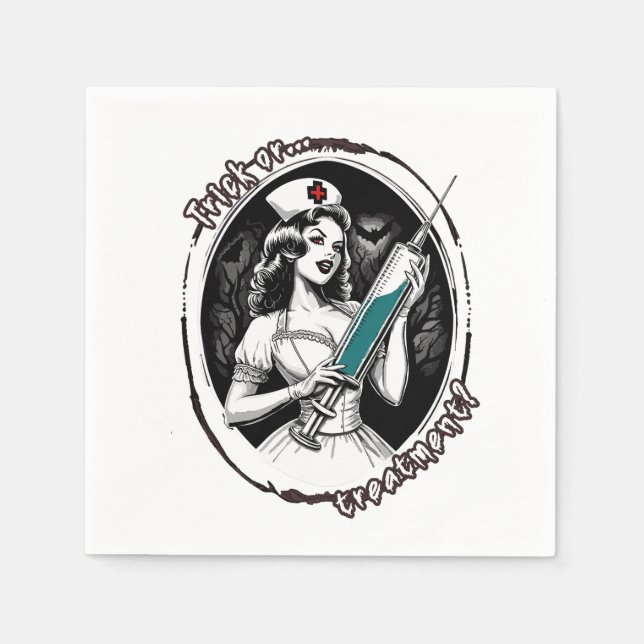 Guardanapo De Papel Enfermeira de Halloween (Frente)