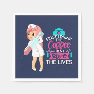 Guardanapo De Papel Enfermeira Engraçada Dizendo com Grande Agulha hip