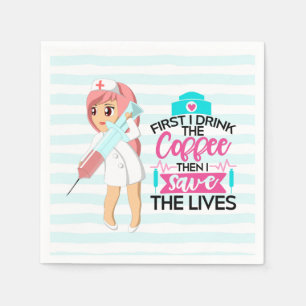 Guardanapo De Papel Enfermeira Engraçada Dizendo com Grande Agulha hip