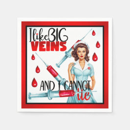 Guardanapo De Papel Enfermeira Nostálgica Bonita Se Aproxima Na Enferm