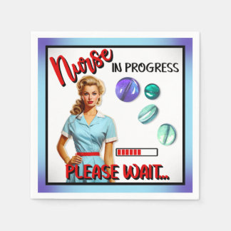 Guardanapo De Papel Enfermeira Nostálgica Enfermeira Em Andamento