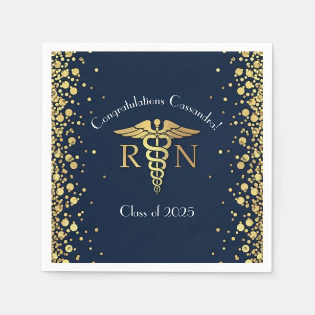 Guardanapo De Papel Enfermeiro Enfermeiro Marinho de Graduação Escolar (Frente)