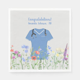 Guardanapo De Papel Enfermeiro Personalizado RN LPN Escrubos Azuis