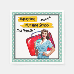 Guardanapo De Papel Enfermeiro Retroativo Pinup_ Nursing Notas