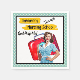 Guardanapo De Papel Enfermeiro Retroativo Pinup_ Nursing Notas
