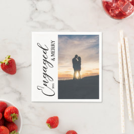 Guardanapo De Papel Engaged & Merry Couple Photo