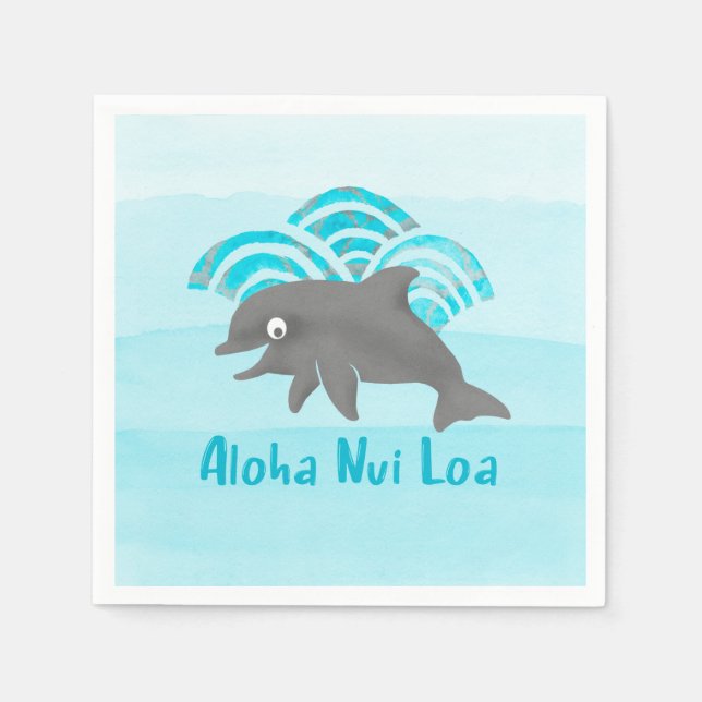 Guardanapo De Papel Engenheiro de Onda de Golfinho de Caquiça Keiki Wa (Frente)