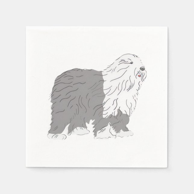 Guardanapo De Papel English Sheepdog (Frente)