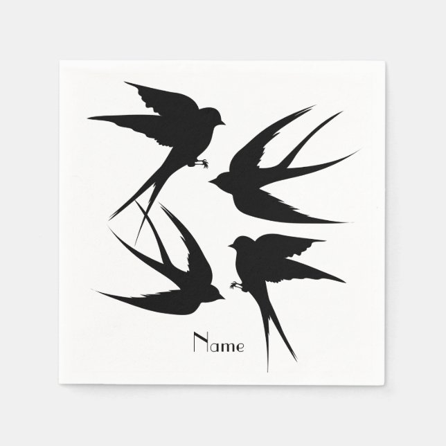 Guardanapo De Papel Engolir Aves Silhouettes Thunder_Cove (Frente)