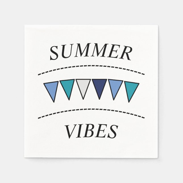 Guardanapo De Papel Engraçado Bunting Summer Vibes Square Sticker (Frente)