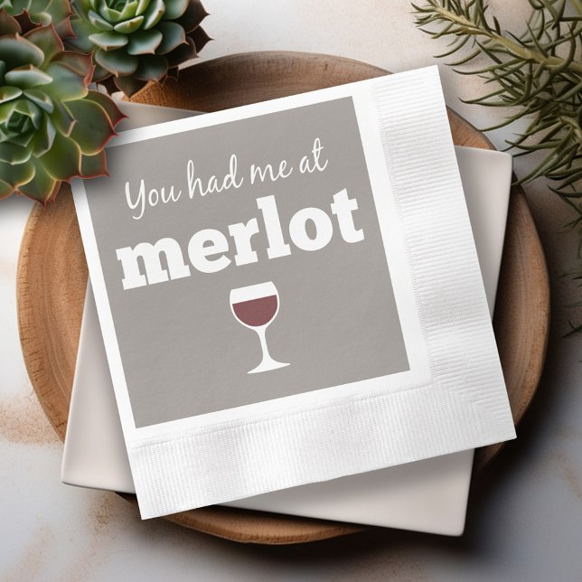 Guardanapo De Papel Engraçado citação de vinho - Você me fez em Merlot (Funny Wine Napkins)