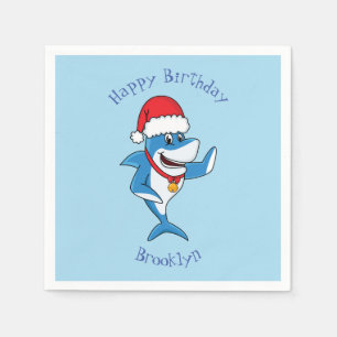 Guardanapo De Papel Engraçado desenho animado de tubarão de Natal