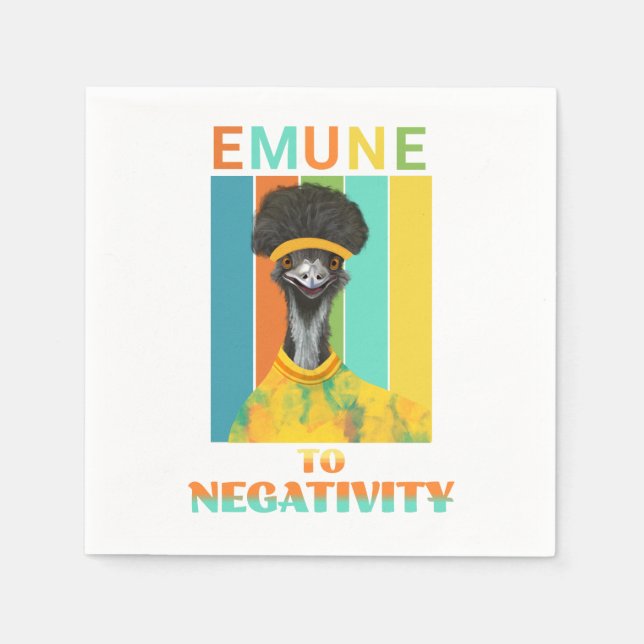 Guardanapo De Papel Engraçado Emu Pun - Emune à Negatividade (Frente)