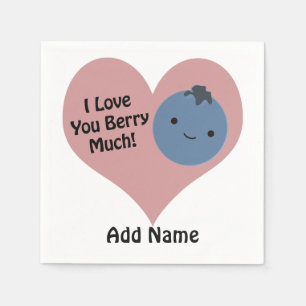 Guardanapo De Papel Engraçado Eu Te Amo Muito Bonito Kawaii Blueberry