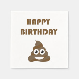 Guardanapo De Papel Engraçado Feliz Festa de Aniversário Poop Emoji