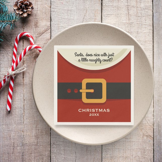Guardanapo De Papel Engraçado Feliz Natal Papai Noel Noel travesso e l (Criador carregado)