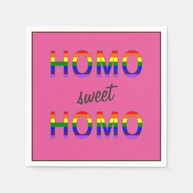 Guardanapo De Papel Engraçado Gay Homo Sweet Homo (Frente)