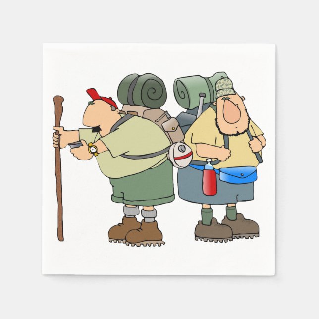 Guardanapo De Papel Engraçado Hikers ao ar livre acampando humor (Frente)