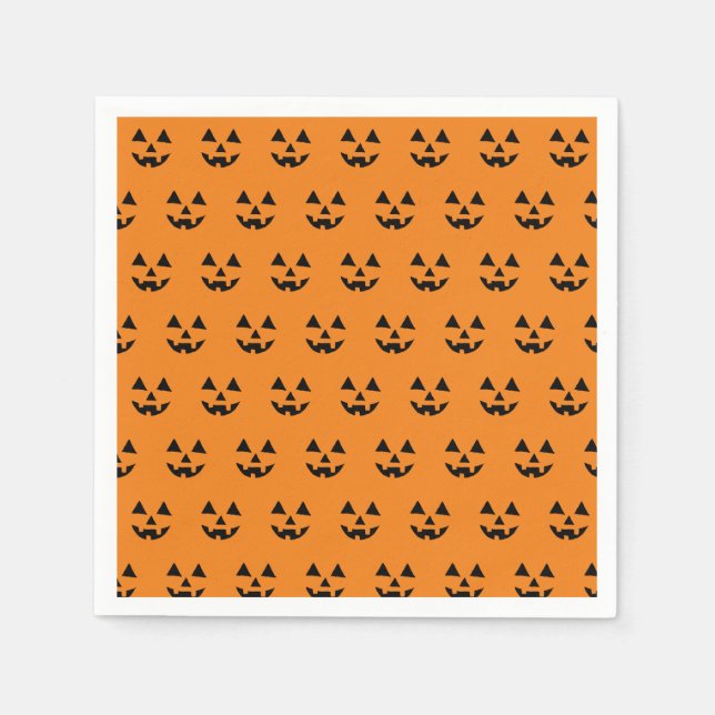 Guardanapo De Papel Engraçado Jack O Lanter Halloween Art Simples Jack (Frente)