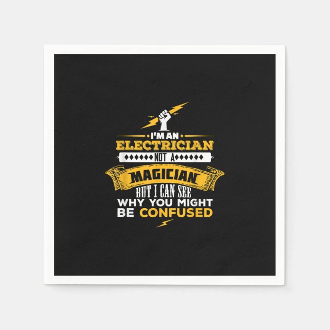 Guardanapo De Papel Engraçado Lineman Deu Um Eletrônico (Frente)