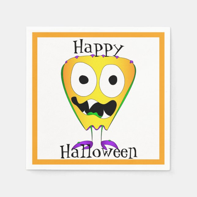 Guardanapo De Papel Engraçado, Monstro, Halloween (Frente)