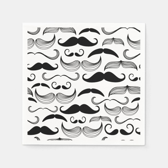 Guardanapo De Papel Engraçado Mustache Design (Frente)