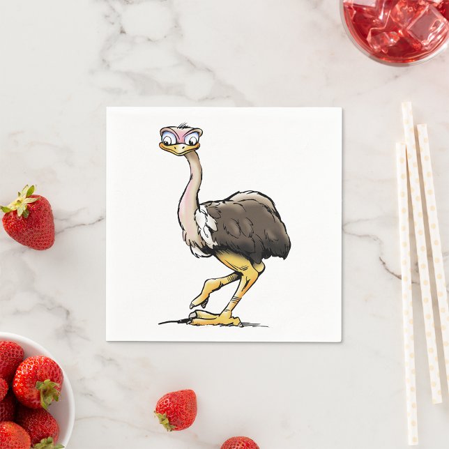 Guardanapo De Papel Engraçado Ostrich Paper Napkins (Criador carregado)