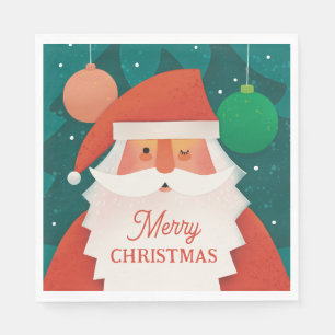 Guardanapo De Papel Engraçado Papai Noel Feliz Festa de Natal