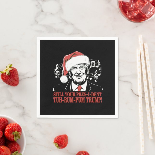 Guardanapo De Papel Engraçado Presidente Trump Pajamas Ugly Xmas (Insitu)