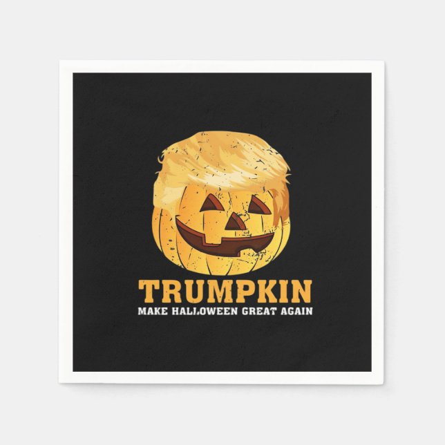 Guardanapo De Papel Engraçado Pumpkin Trumpkin Halloween (Frente)