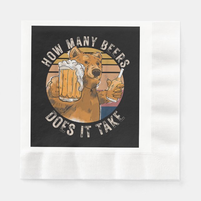 Guardanapo De Papel Engraçado Quantas Cervejas Levam (Frente)