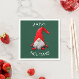 Guardanapo De Papel Engraçado Red Gnomo Natal