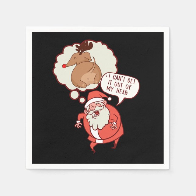 Guardanapo De Papel Engraçado Reindeer de Natal de Ano Novo (Frente)