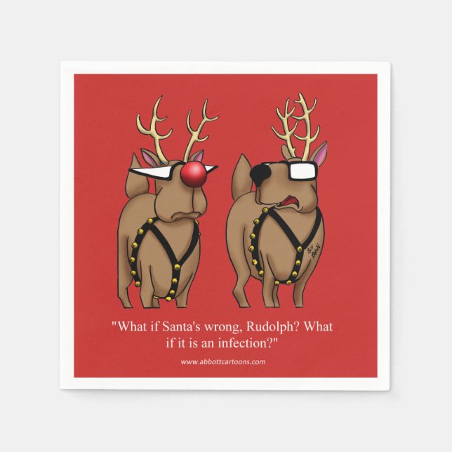 Guardanapo De Papel Engraçado Reindeer Humor Napkins (Frente)