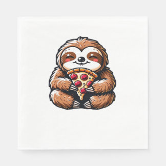 Guardanapo De Papel Engraçado Sloth comendo Pizza, Amante de os animai