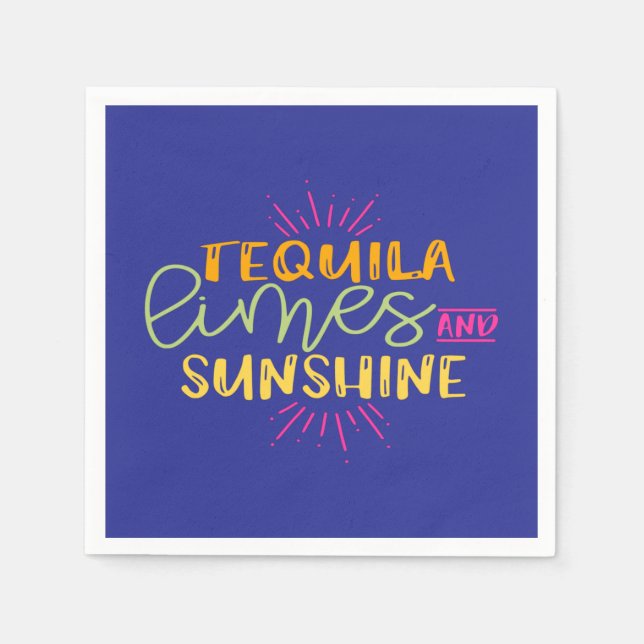 Guardanapo De Papel Engraçado Tequila Limões Sunshine Mexicano Fiesta (Frente)