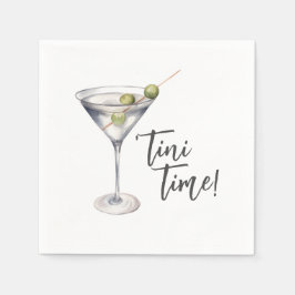 Guardanapo De Papel Engraçado Tini Time Martini Cocktail