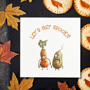 Guardanapo De Papel Engraçado zombie vegetais no Halloween