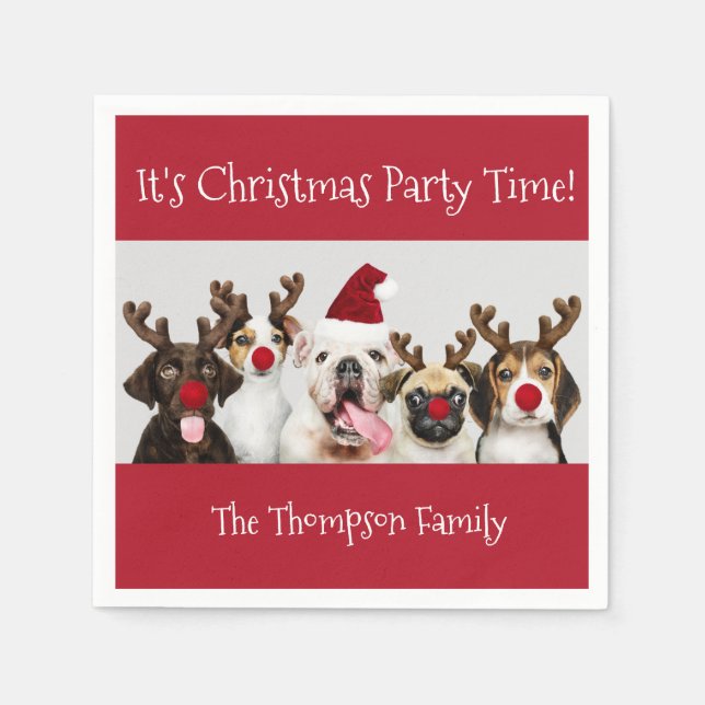 Guardanapo De Papel Engraçados Cachorros | Com nome (Frente)