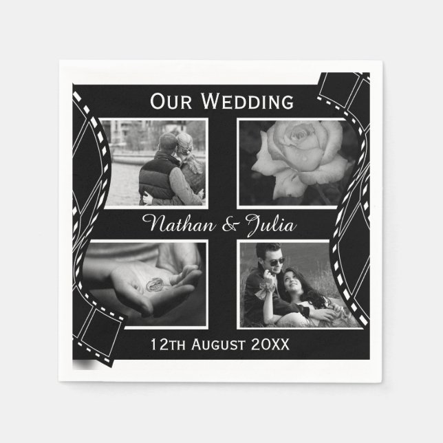 Guardanapo De Papel Enguia de filmes em preto-e-branco (Frente)