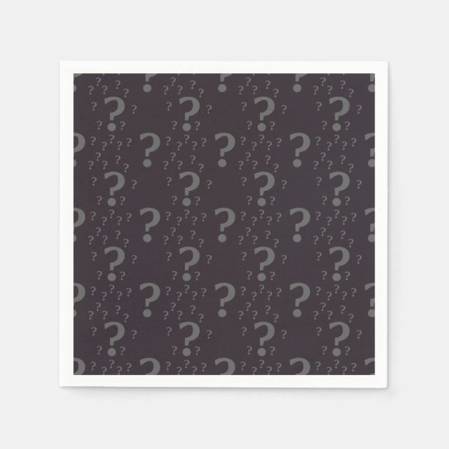 Guardanapo De Papel Enigma ponto de interrogação puzzle cinza (Frente)